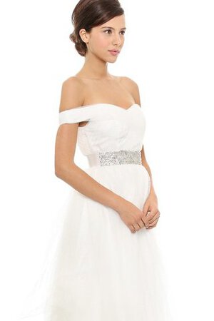 Robe de mariée a plage textile en tulle fermeutre eclair manche nulle avec ruban