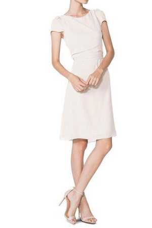 Robe de graduation sexy a-ligne au niveau de genou avec chiffon avec manche courte