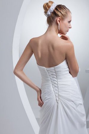 Robe de mariée longue plissé sans ceinture longueru au niveau de sol a-ligne