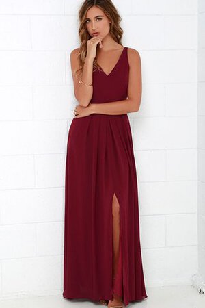 Robe demoiselle d'honneur longue facile avec sans manches avec chiffon