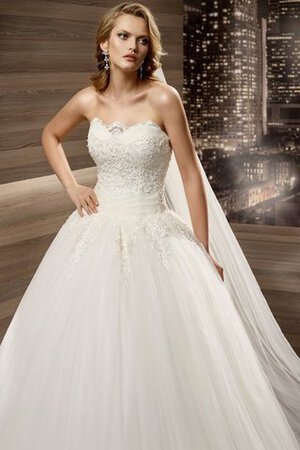 Robe de mariée plissé distinguee de traîne moyenne de bustier a-ligne