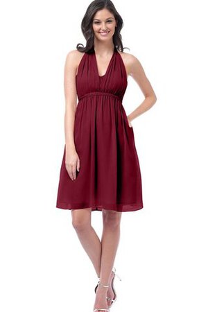 Robe demoiselle d'honneur bref avec chiffon col en forme de cœur bandouliere spaghetti