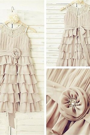 Robe cortège fille ligne a avec fleurs manche nulle de lotus de princesse
