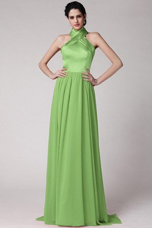 Robe demoiselle d'honneur longue en chiffon manche nulle fermeutre eclair de dos nu
