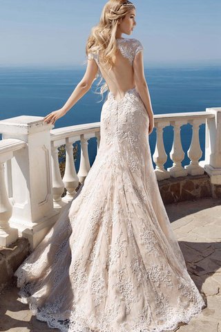 Robe de mariée attirent romantique col en forme de cœur trou de serrure avec manche courte