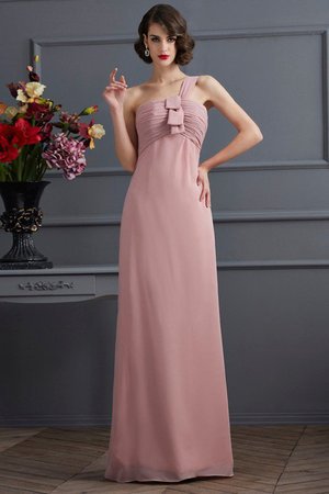 Robe demoiselle d'honneur plissage longue avec fronce manche nulle en chiffon