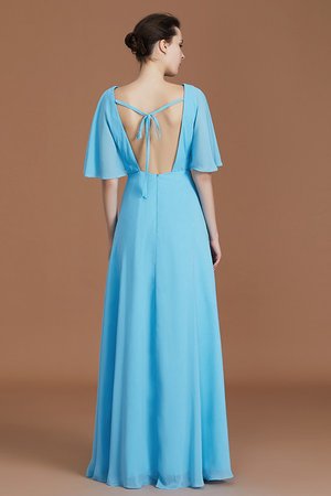 Robe demoiselle d'honneur en chiffon avec manche 1/2 a-ligne séduisant naturel