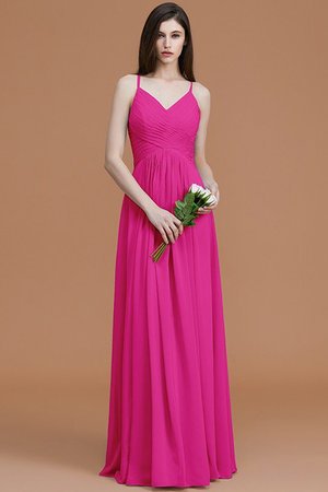 Robe demoiselle d'honneur de princesse ligne a ruché manche nulle avec chiffon