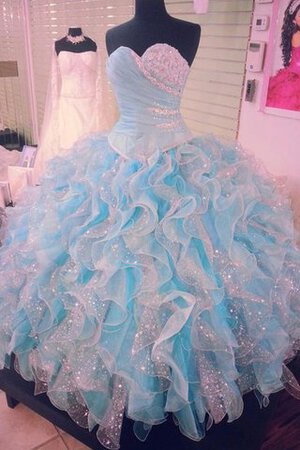 Robe de quinceanera ligne a de mode de bal bandouliere spaghetti cordon trou serre