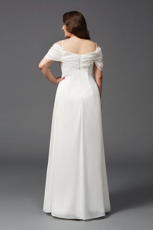 Robe de bal d'epaule ajourée en chiffon ruché de tour de ceinture en haute ligne a