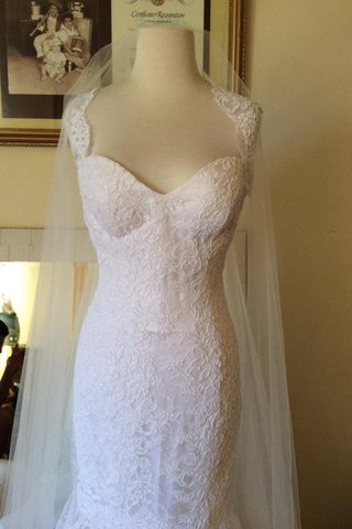 Robe de mariée naturel col en reine avec zip de sirène longueur au ras du sol