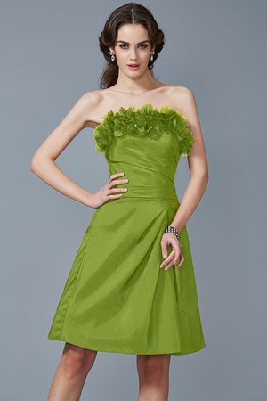 Robe demoiselle d'honneur bref de bustier manche nulle avec zip avec fleurs