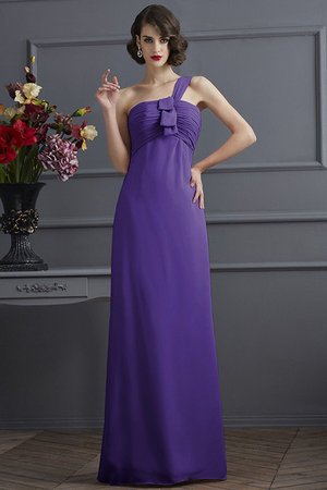 Robe demoiselle d'honneur plissage longue avec fronce manche nulle en chiffon