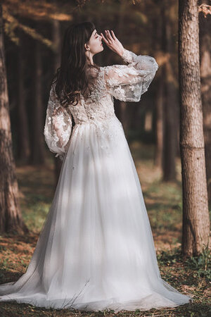 Robe de mariée excellent en satin avec fleurs au niveau de cou solennel