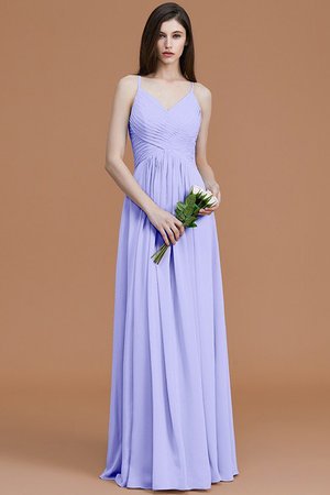 Robe demoiselle d'honneur de princesse ligne a ruché manche nulle avec chiffon