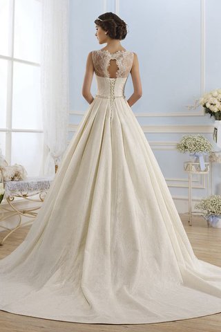 Robe de mariée romantique longue plissage noeud avec décoration dentelle