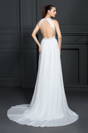 Robe de soirée elevé de traîne courte de princesse de lotus en chiffon