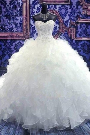 Robe de mariée de col en cœur manche nulle passionnant de mode de bal naturel