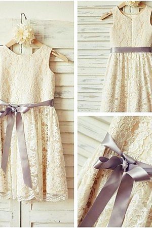 Robe cortège fille naturel de princesse ligne a avec sans manches col u profond