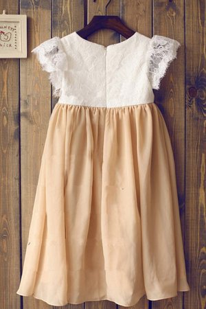 Robe cortège fille longue avec chiffon encolure ronde ligne a fermeutre eclair