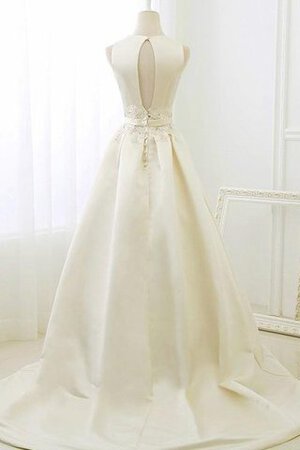 Robe de mariée de mode de bal en organza encolure ronde en dentelle ligne a