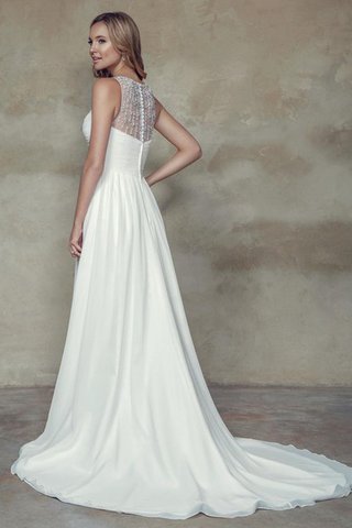 Robe de mariée facile manche nulle jusqu'au sol ruché avec perle