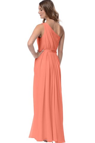 Robe demoiselle d'honneur sexy longue avec chiffon d'épaule asymétrique ligne a