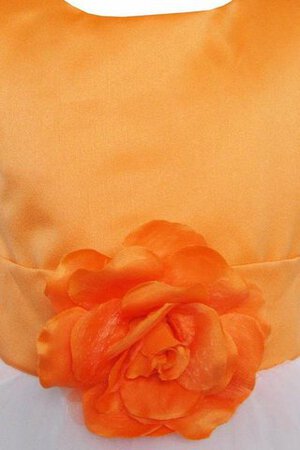 Robe cortège fille manche nulle avec fleurs de mode de bal jusqu'au sol avec manche courte