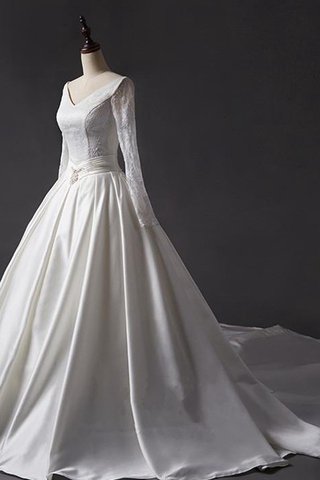 Robe de mariée arrivée au mollet decoration en fleur avec chiffon de traîne mi-longue noeud