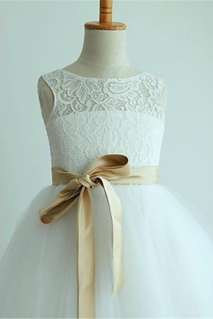 Robe cortège fille a-ligne avec fleurs de princesse textile en tulle manche nulle