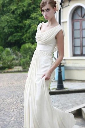 Robe de bal facile ruché de traîne courte avec chiffon avec manche épeules enveloppants