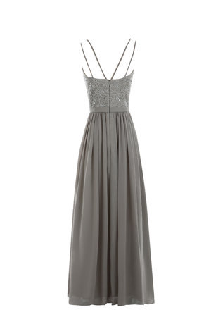 Robe de soirée romantique brillant solennelle avec chiffon de bustier