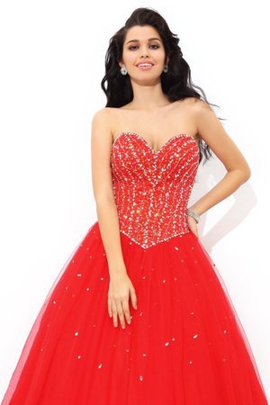 Robe de quinceanera longue manche nulle cordon avec perle longueur au niveau de sol