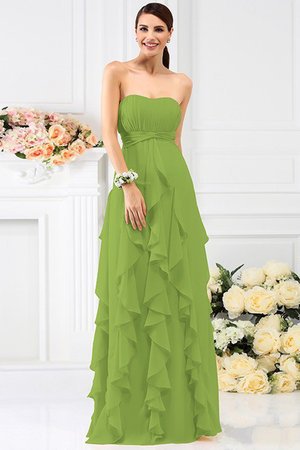 Robe demoiselle d'honneur plissage longue avec chiffon de bustier manche nulle