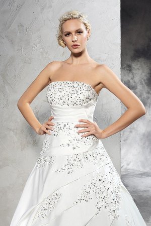 Robe de mariée naturel de mode de bal de bustier manche nulle de traîne moyenne