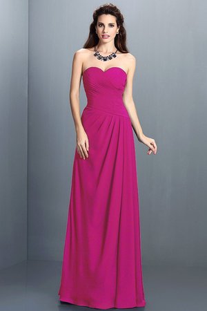 Robe demoiselle d'honneur longue avec chiffon avec zip avec fronce manche nulle