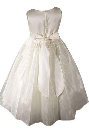 Robe cortège fille col u profond fermeutre eclair en satin manche nulle avec nœud