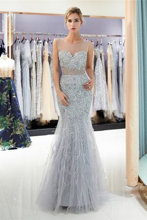 Robe de bal avec plumes fermeutre eclair séduisant avec perle derniere tendance