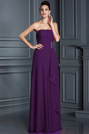 Robe demoiselle d'honneur longue avec chiffon avec perle de princesse a-ligne