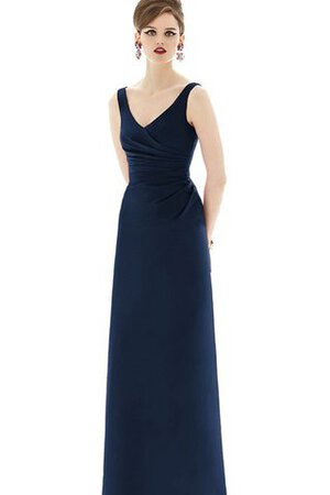 Robe demoiselle d'honneur longue ruché de col en v maillot