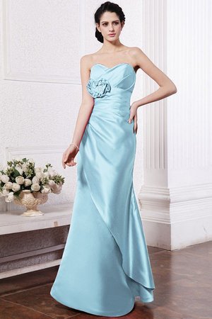 Robe demoiselle d'honneur naturel longue collant jusqu'au sol avec fronce
