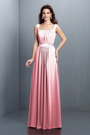 Robe demoiselle d'honneur naturel longue avec sans manches a-ligne de princesse