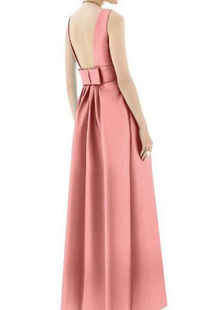 Robe demoiselle d'honneur longue plissage poches jusqu'au sol en satin