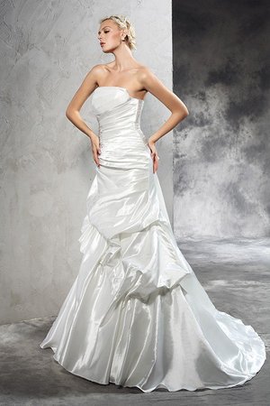 Robe de mariée longue plissage naturel manche nulle cordon