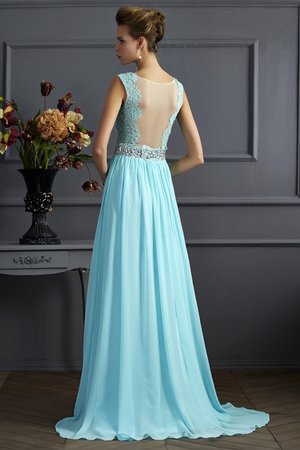 Robe de bal larges bretelles de traîne courte avec perle de princesse en chiffon