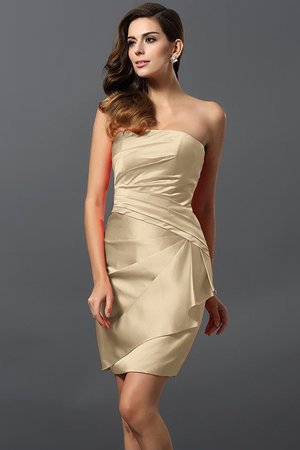 Robe demoiselle d'honneur gaine avec zip de bustier avec sans manches en satin