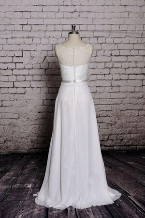 Robe de mariée col en bateau manche nulle ceinture ligne a avec ruban