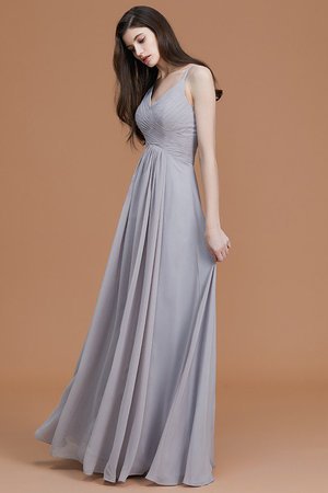 Robe demoiselle d'honneur de princesse ligne a ruché manche nulle avec chiffon