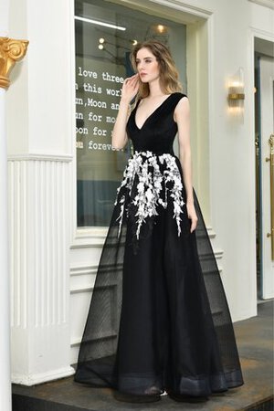 Robe de soirée en tulle avec sans manches fabuleux romantique naturel