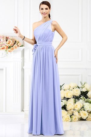 Robe demoiselle d'honneur longue de princesse ligne a manche nulle avec chiffon